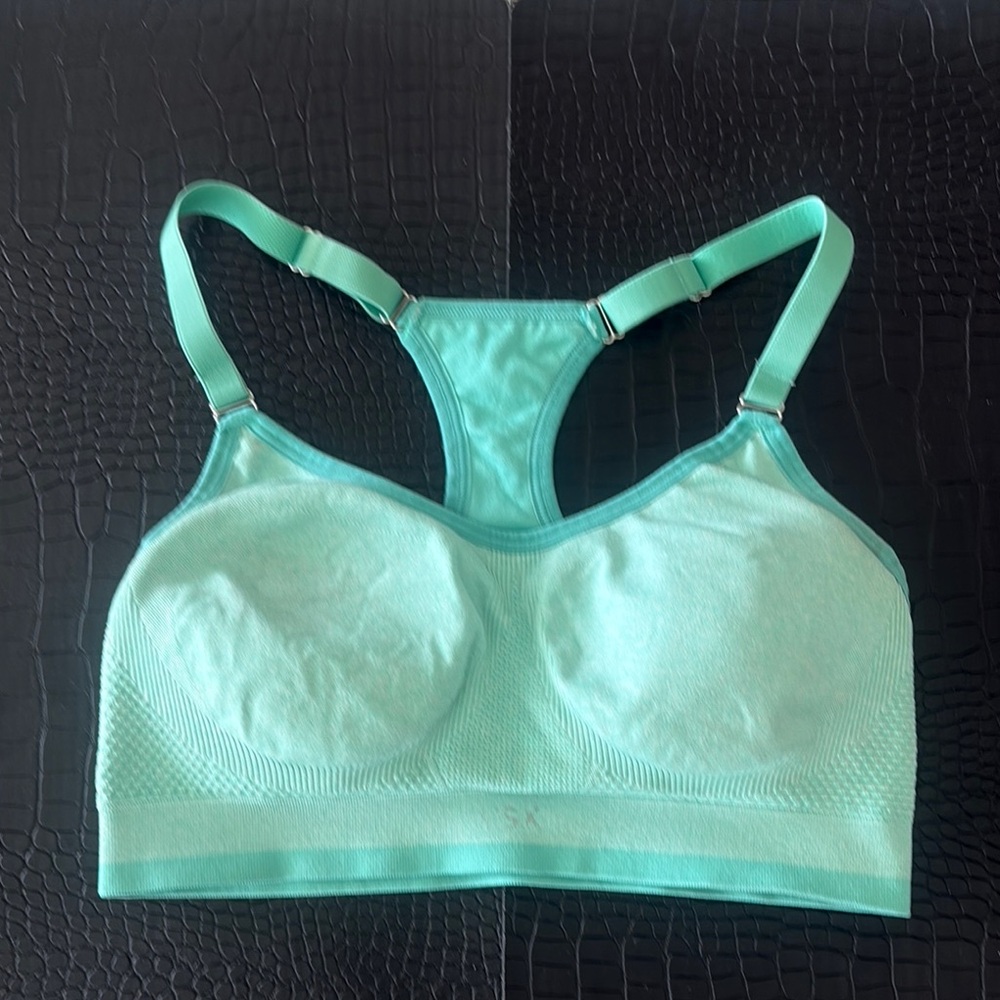 Victoria's Secret Green Sports Bra with Racerback Design